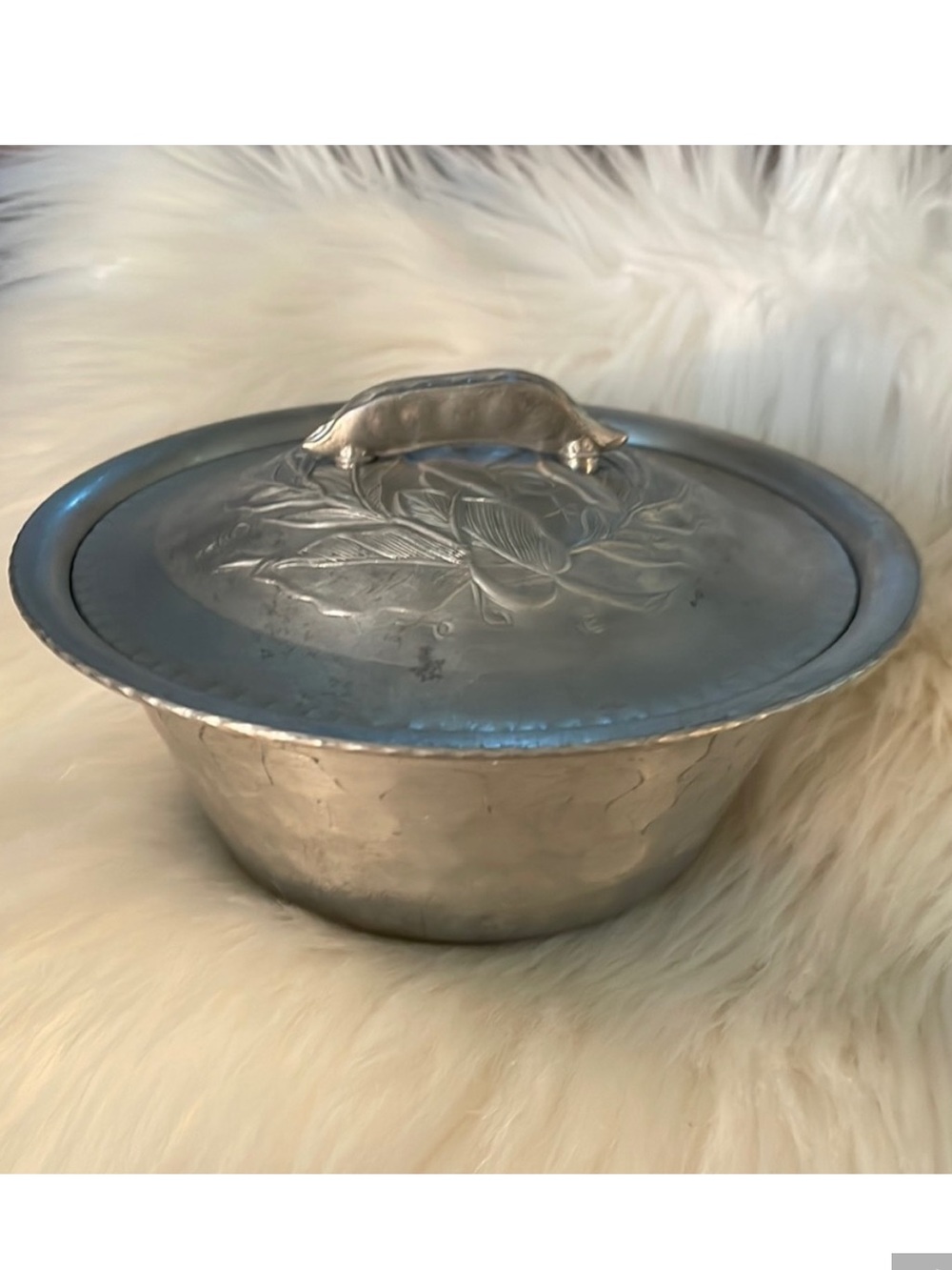 Vintage Hand forged everlast Wrought Aluminum Casserole dish with lid.